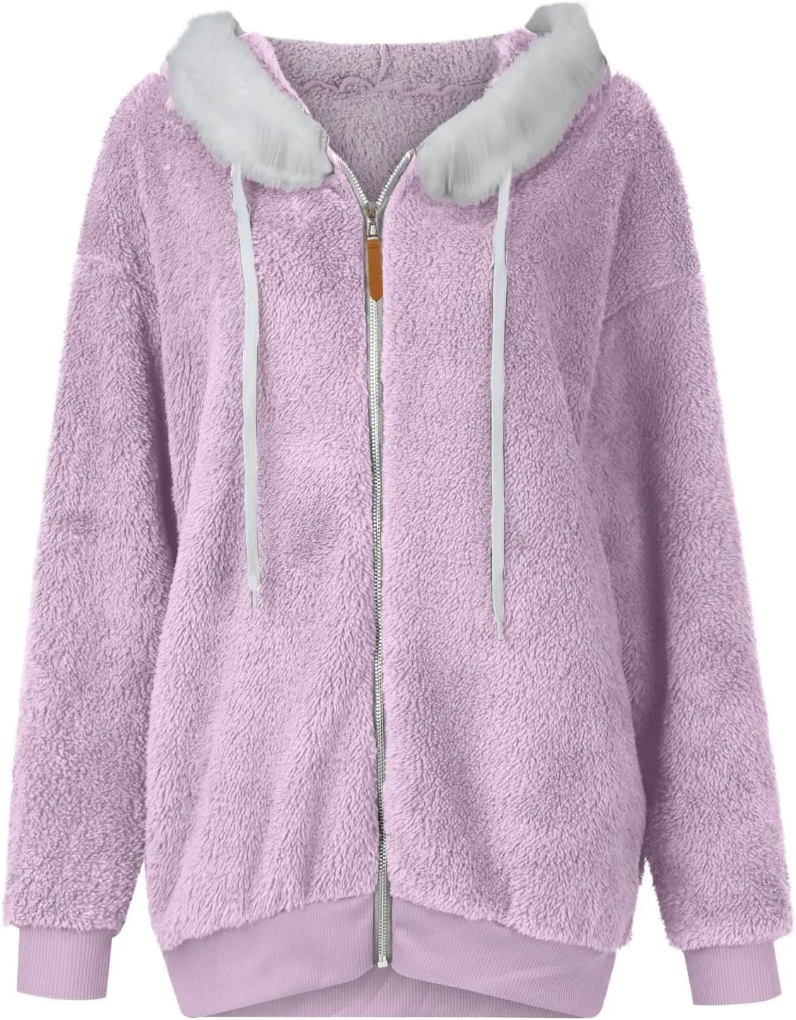 Fall Outfits for Women Zipper Color Block Outerwear Long Sleeve Fleece Plush Stitching Coats Warm Hooded Jacket