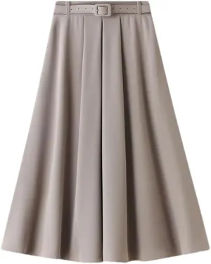 Fashion High Waist A-Line Office Lady Skirt Women Elegant Midi Long Skirts