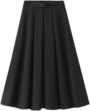 Fashion High Waist A-Line Office Lady Skirt Women Elegant Midi Long Skirts