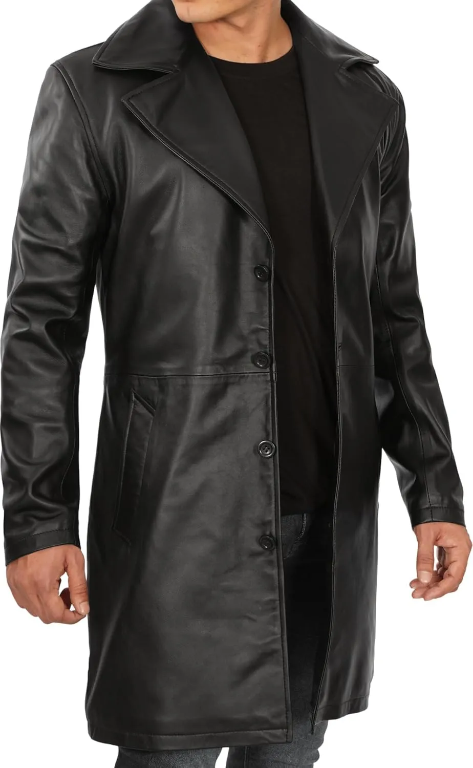fjackets Leather Car Coats For Men   Length Real Lambskin Mens Fashion Brown & Black Leather Jacket Men