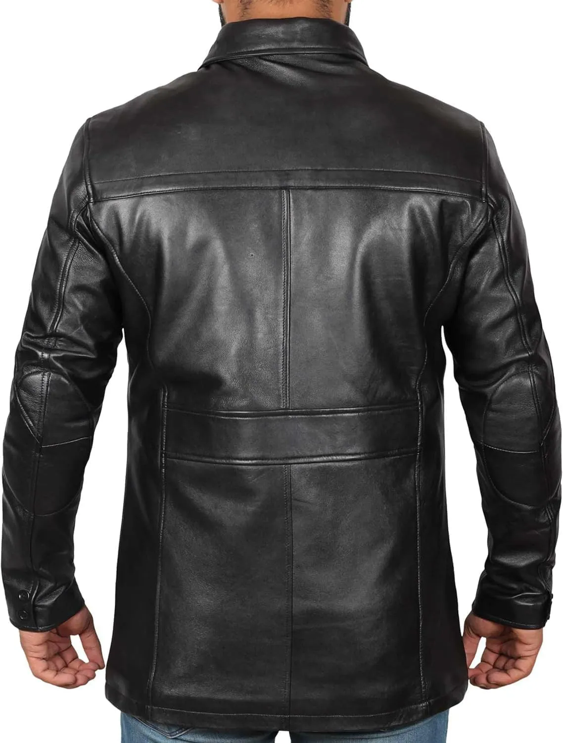 fjackets Leather Car Coats For Men   Length Real Lambskin Mens Fashion Brown & Black Leather Jacket Men