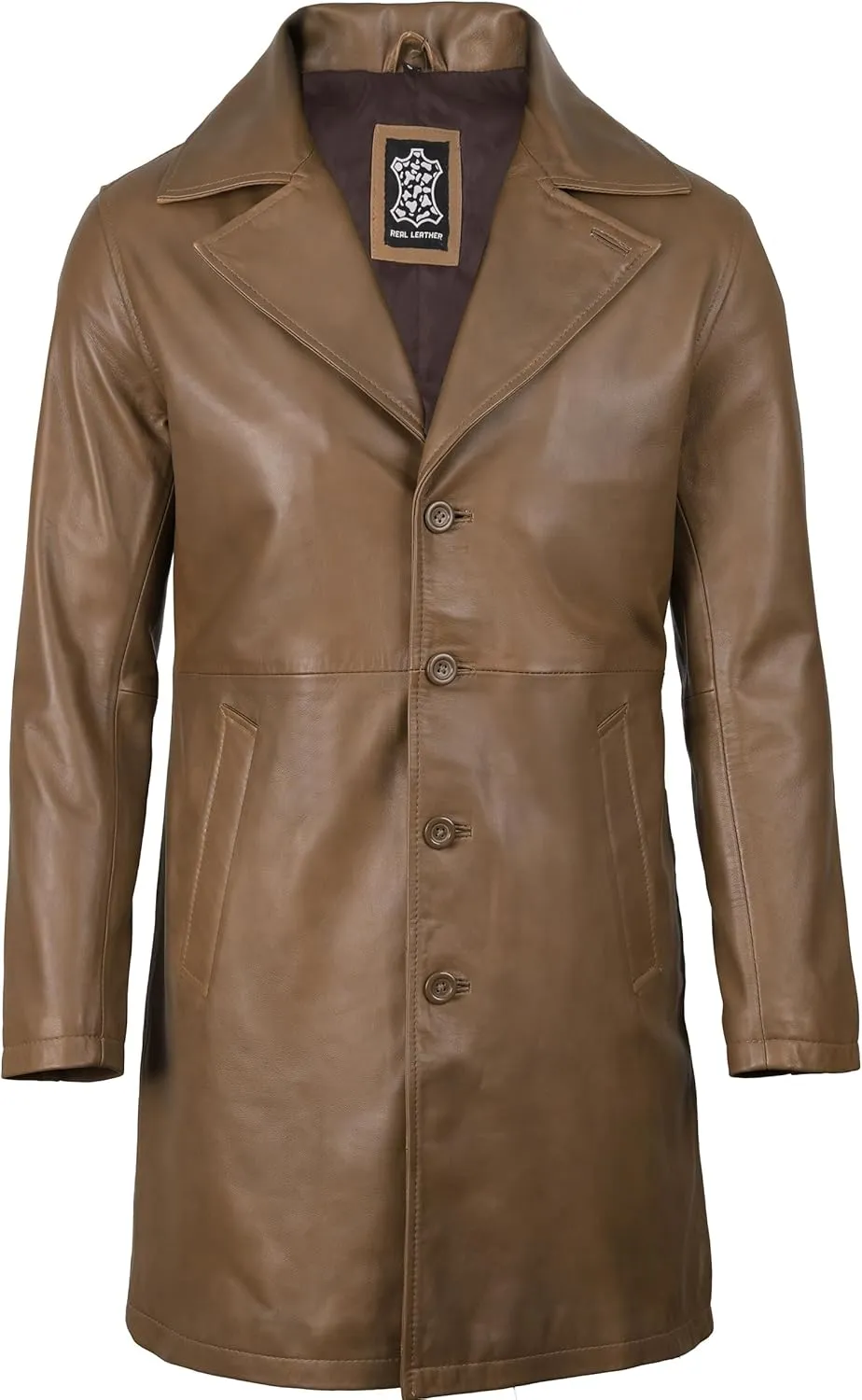 fjackets Leather Car Coats For Men   Length Real Lambskin Mens Fashion Brown & Black Leather Jacket Men