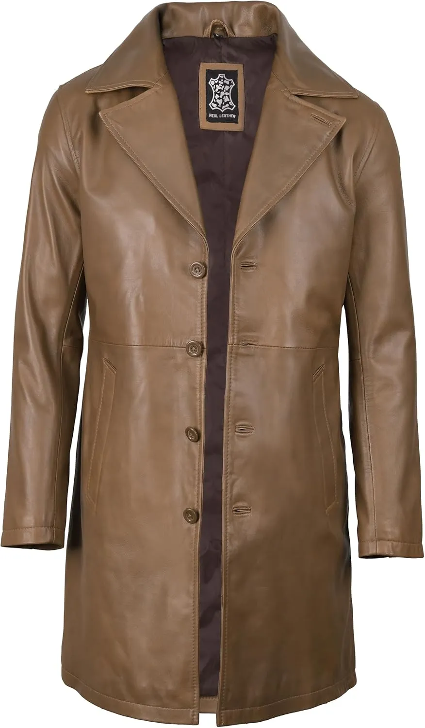 fjackets Leather Car Coats For Men   Length Real Lambskin Mens Fashion Brown & Black Leather Jacket Men