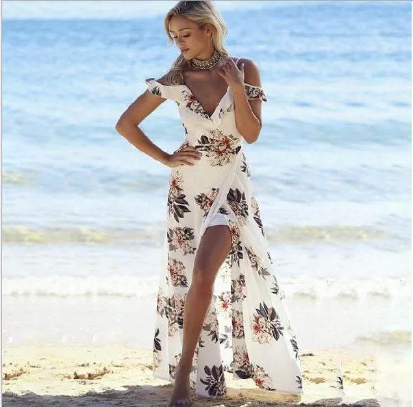 Floral Print Ruffles Long Dress