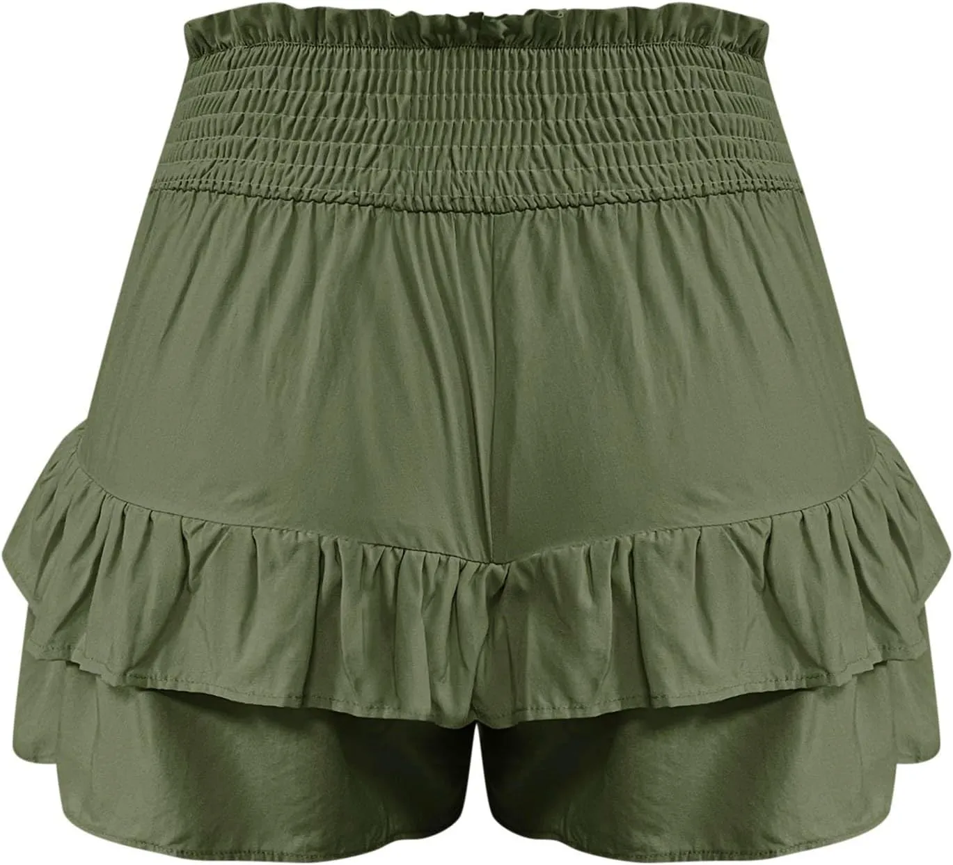 Flowy Shorts for Women Casual High Waisted Boho Floral Butterfly Beach Skorts Y2K Layered Ruffle Wrap Mini Short Pants