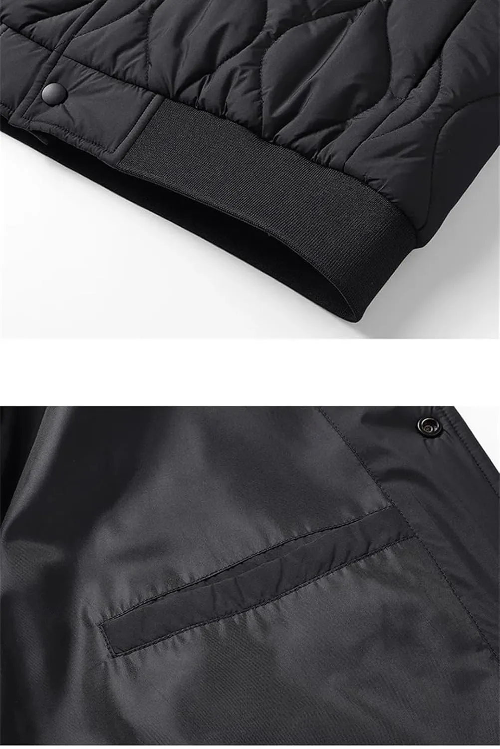 Fnfmrfmr Men Solid Stand Collar Jacket Parka Warm Loose Casual Puffer Cotton Padded Jackets Coat