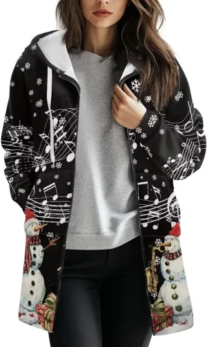 Full Zip up Hoodies Mid-Length Sweatshirt Cardigan Loose Casual Jackets Trendy Coat with Pockets S-3XL
