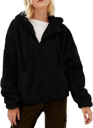 GAMISOTE Womens Fuzzy Sherpa Fleece Jacket Zip Up Oversized Winter Warm Sweatshirt Hoodies 2024