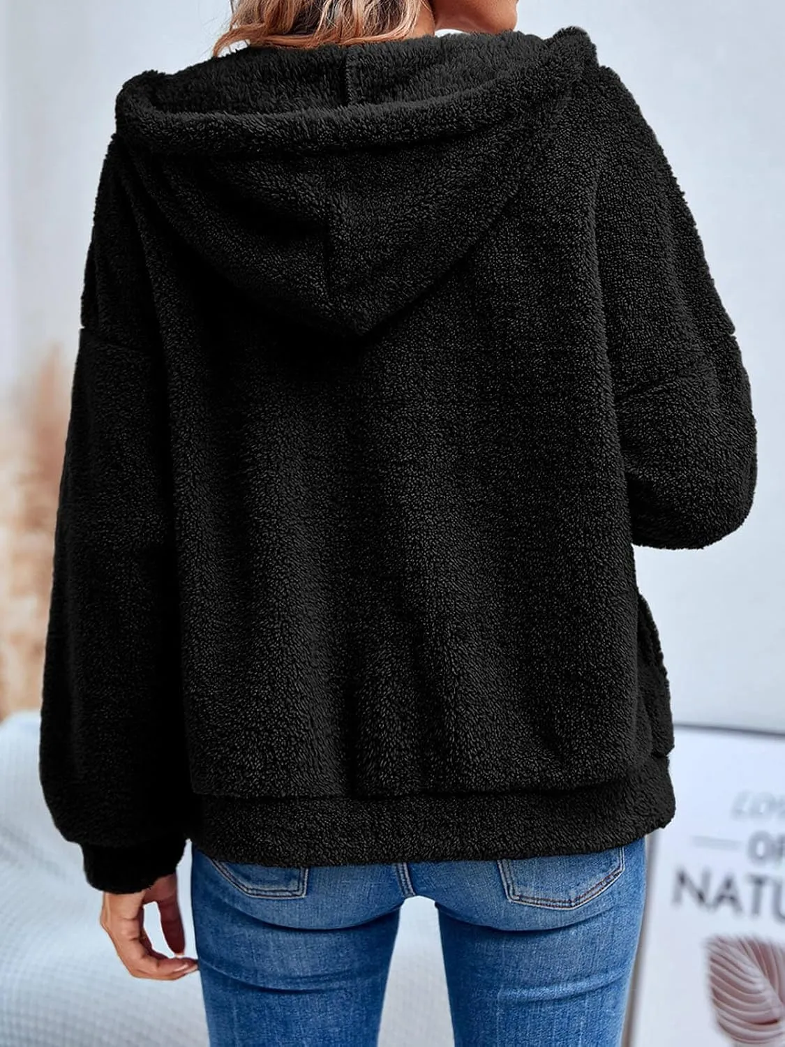 GAMISOTE Womens Fuzzy Sherpa Fleece Jacket Zip Up Oversized Winter Warm Sweatshirt Hoodies 2024