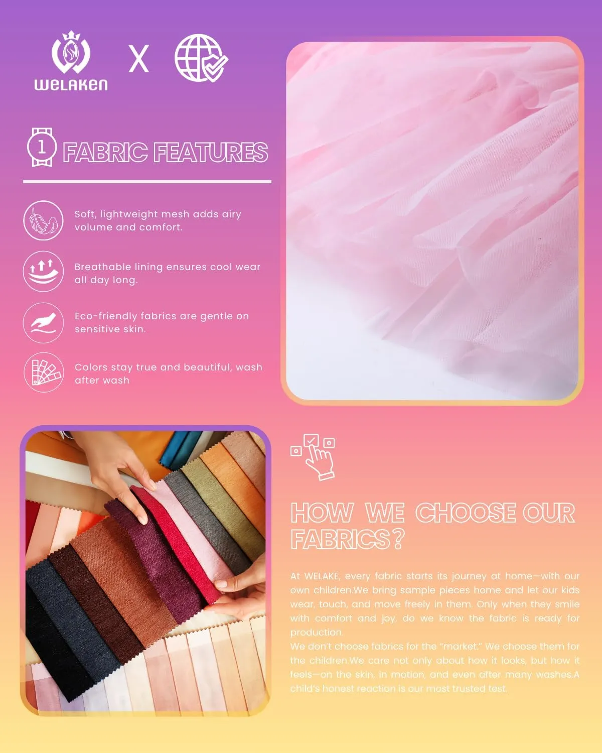 Girls Layered Tutu Skirts Elastic Waist Tulle High-Low Skorts Dance Party Outfits