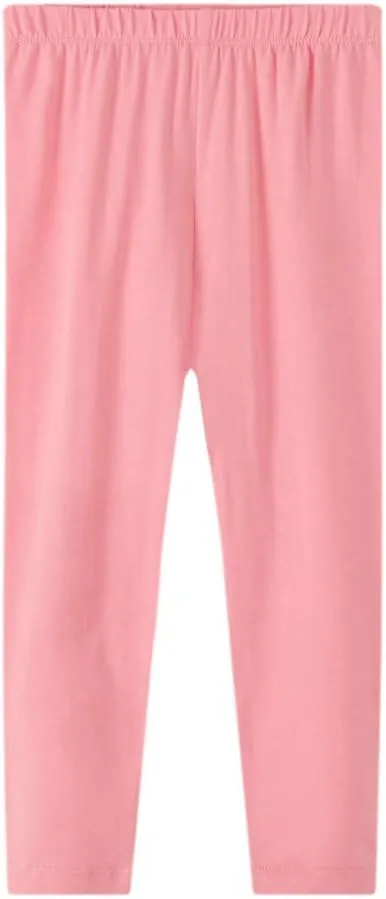 Girls Leggings 3-Pack Set Cotton Casual Solid Stripe Stretch Tights Pants