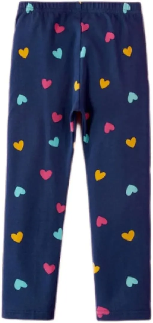 Girls Leggings 3-Pack Set Cotton Casual Solid Stripe Stretch Tights Pants