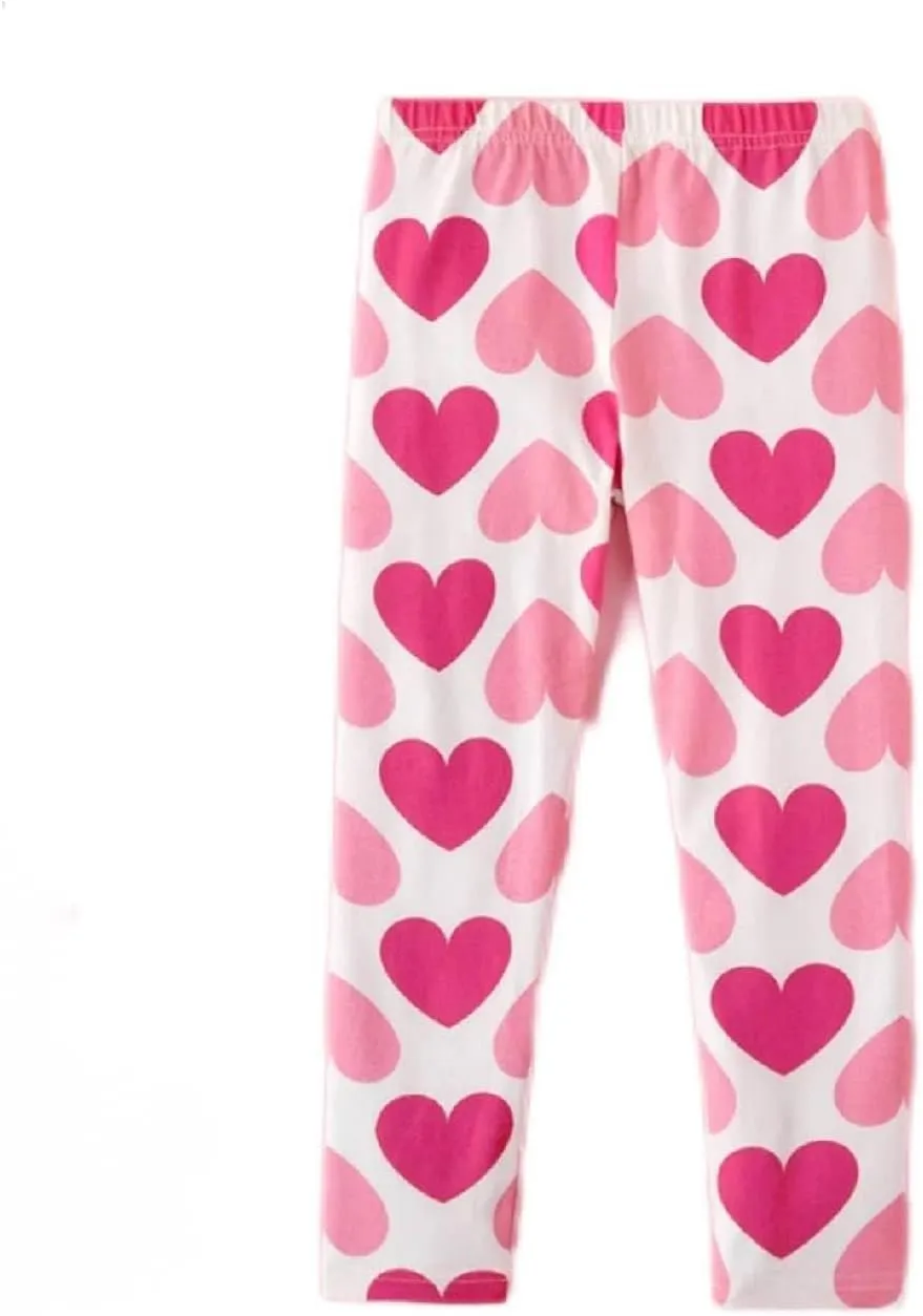 Girls Leggings 3-Pack Set Cotton Casual Solid Stripe Stretch Tights Pants
