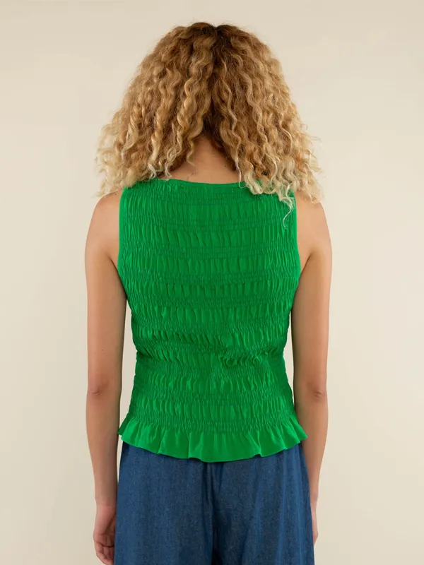 Glo Boat Neck Blouse: Kelly Green
