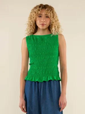 Glo Boat Neck Blouse: Kelly Green