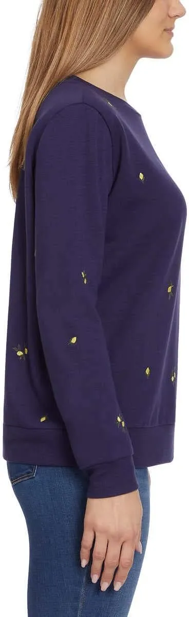 Gloria Vanderbilt Ladies' Embroidered Crewneck Long Sleeve Pullover