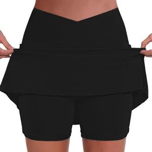Golf Skirts for Women Athletic Mini Crossover Skirts Ladies Tennis Yoga Shorts Golf Summer Vacation Beach Casual