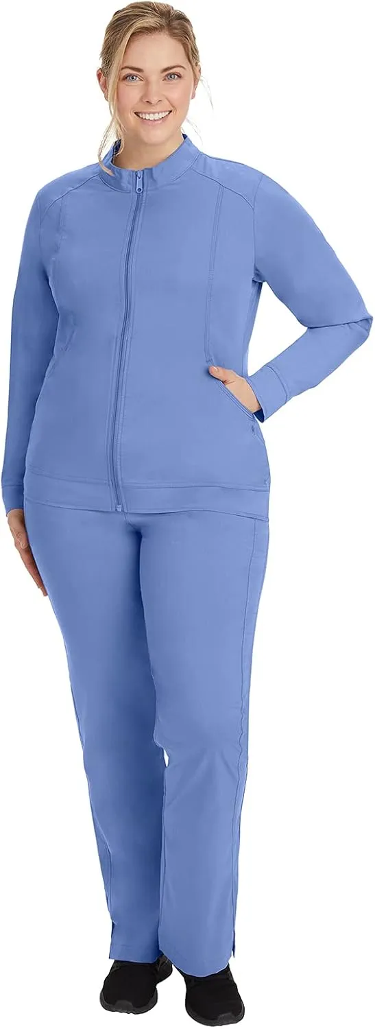 Healing Hands Women's Scrub Jacket, Zip-Up Front with 2-Way Stretch Comfort & Big Kangaroo Pockets 5038