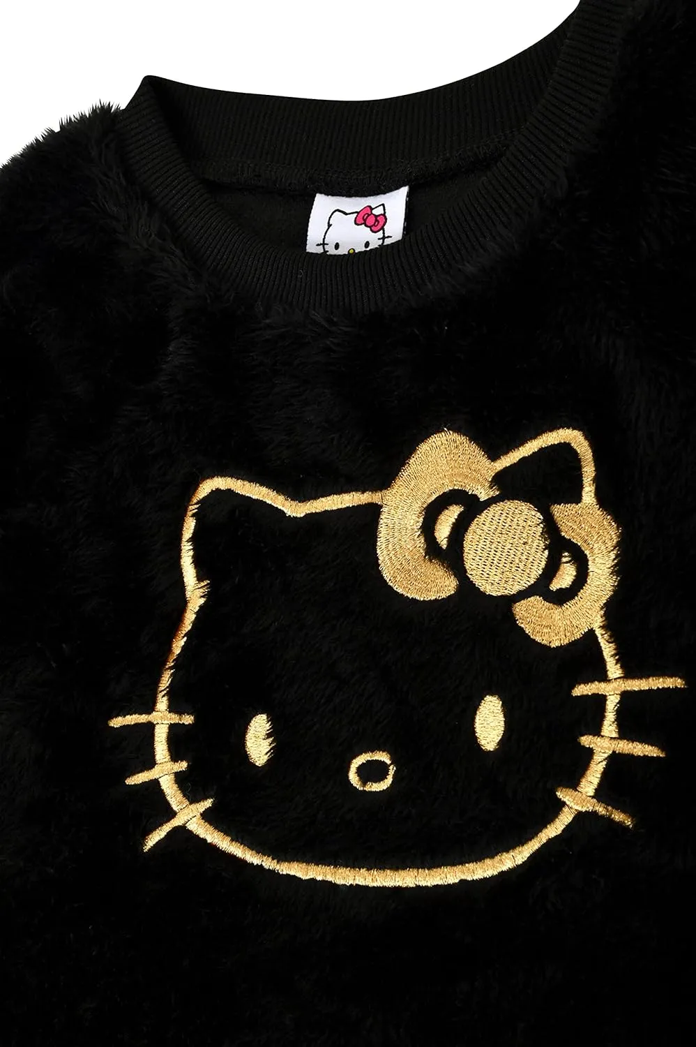 Hello Kitty Girls Legging Set 2 Piece Sherpa Fleece Crew Neck Sweatshirt and Leggings Outfit