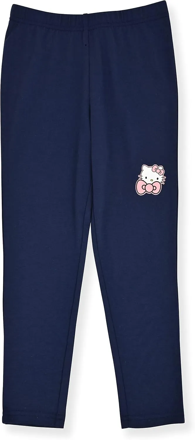 Hello Kitty Girls Legging Set 2 Piece Sherpa Fleece Crew Neck Sweatshirt and Leggings Outfit