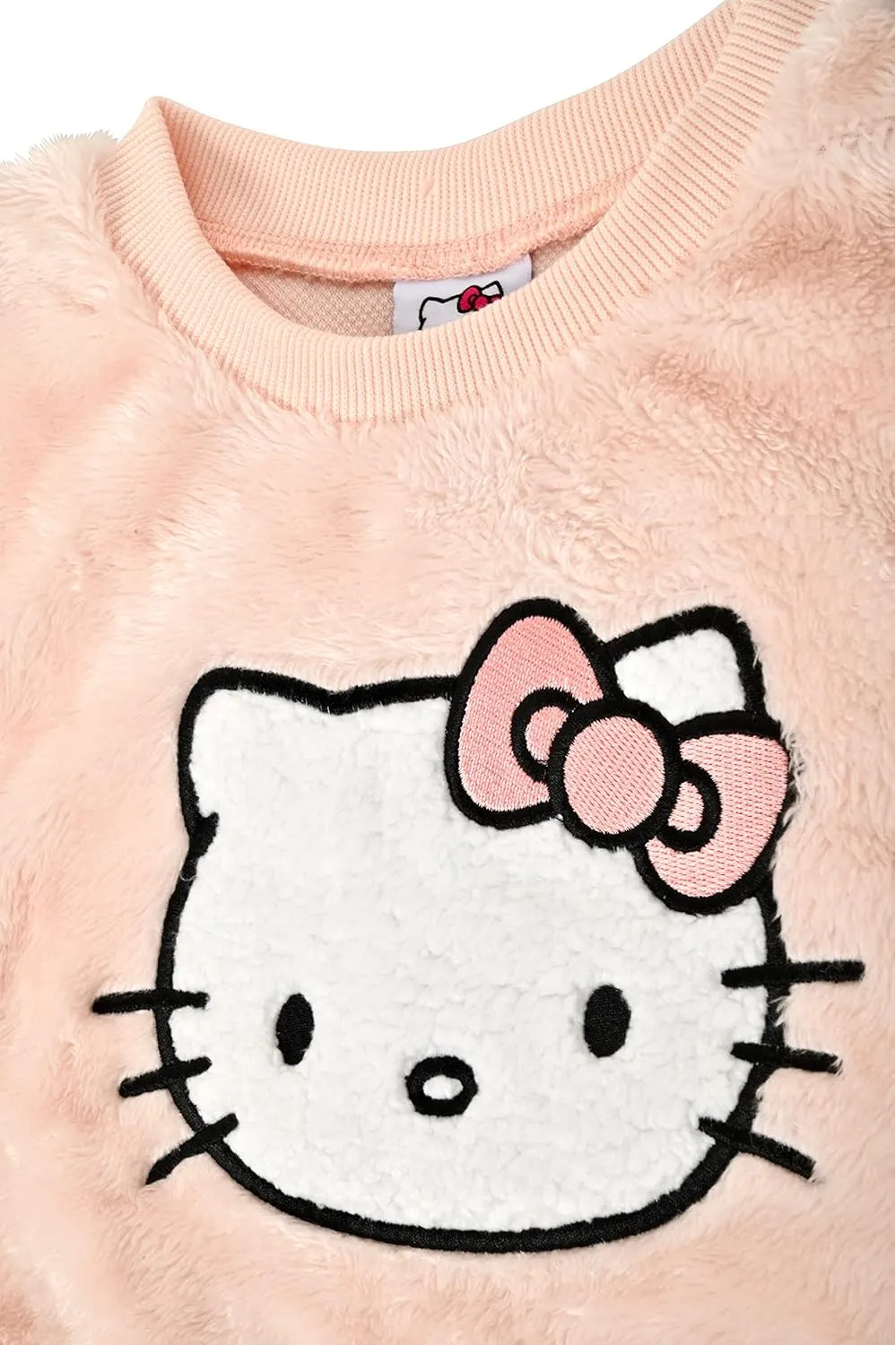 Hello Kitty Girls Legging Set 2 Piece Sherpa Fleece Crew Neck Sweatshirt and Leggings Outfit