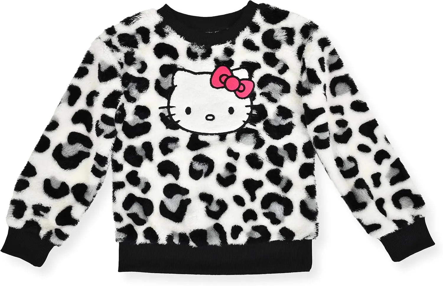 Hello Kitty Girls Legging Set 2 Piece Sherpa Fleece Crew Neck Sweatshirt and Leggings Outfit