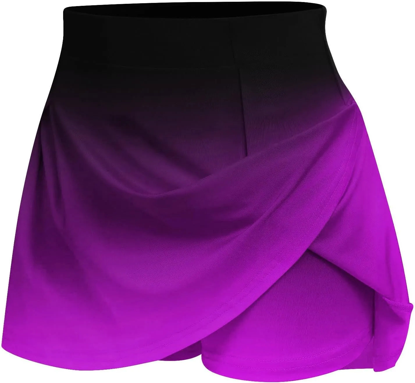 HGps8w Women's Tennis Skirt with Built-in Shorts Stretchy High Waisted Gradient Flowy Athletic Running Golf Skorts Skirts