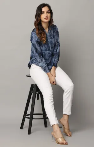 High V neck Top with Full Sleeves with  Button