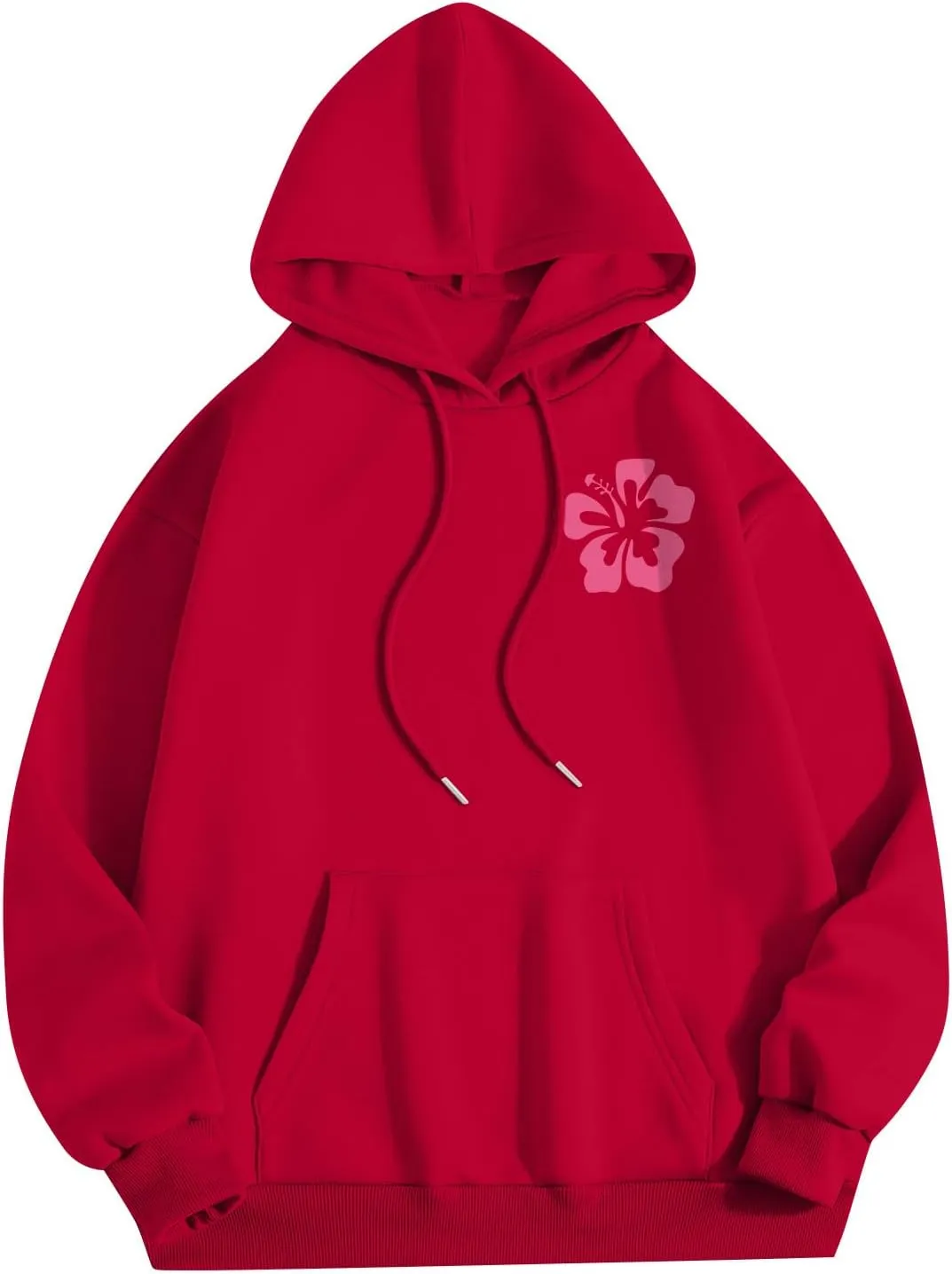 Hoodies for Women Plus Size Cute Long Sleeve Pullovers Drawstring Tops Loose Print Sweatshirts with Pocket
