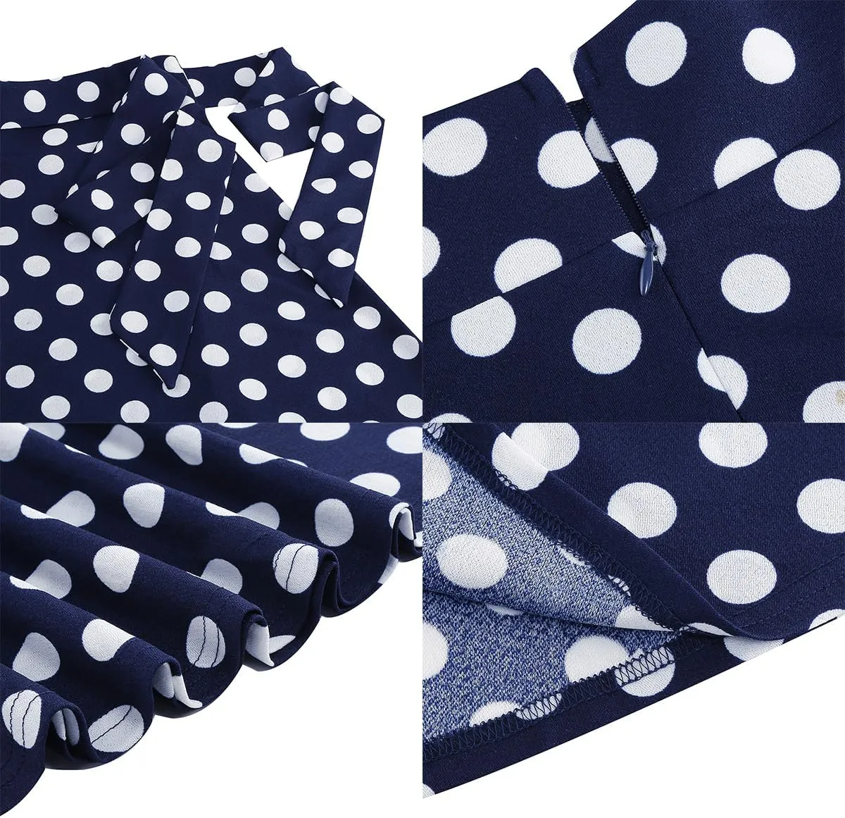 IDOPIP Women 50s Vintage Polka Dot Skirt High Waist A-Line Floral Swing Skirt Summer Elegant Cocktail Flowy Boho Belted Skirt