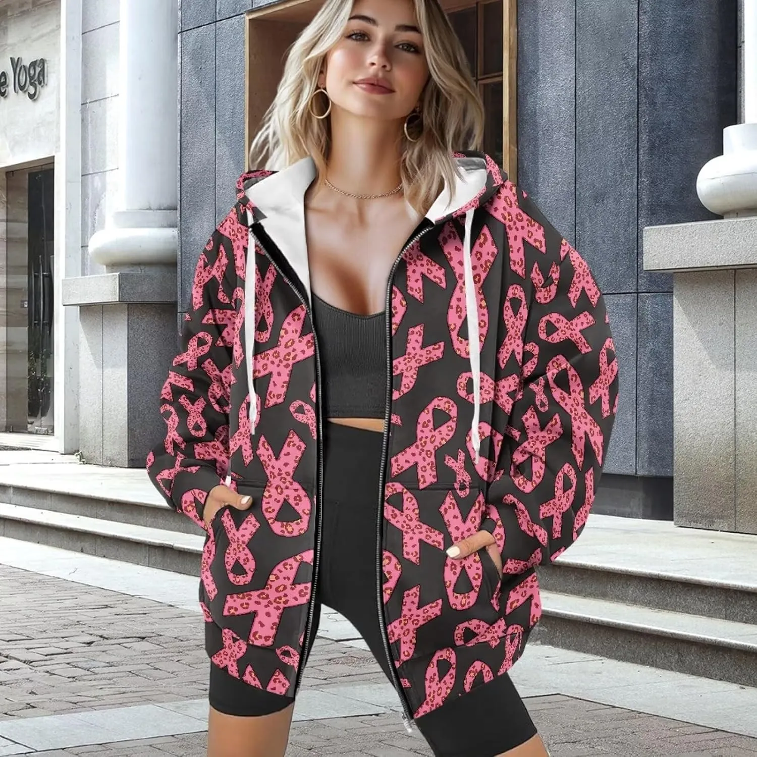Irisjudy Gothic Thorn Rose Womens Oversized Sweatshirts Christmas Dachshund Zip Up Loose Hoodies Sugar Skull Workout Outfits