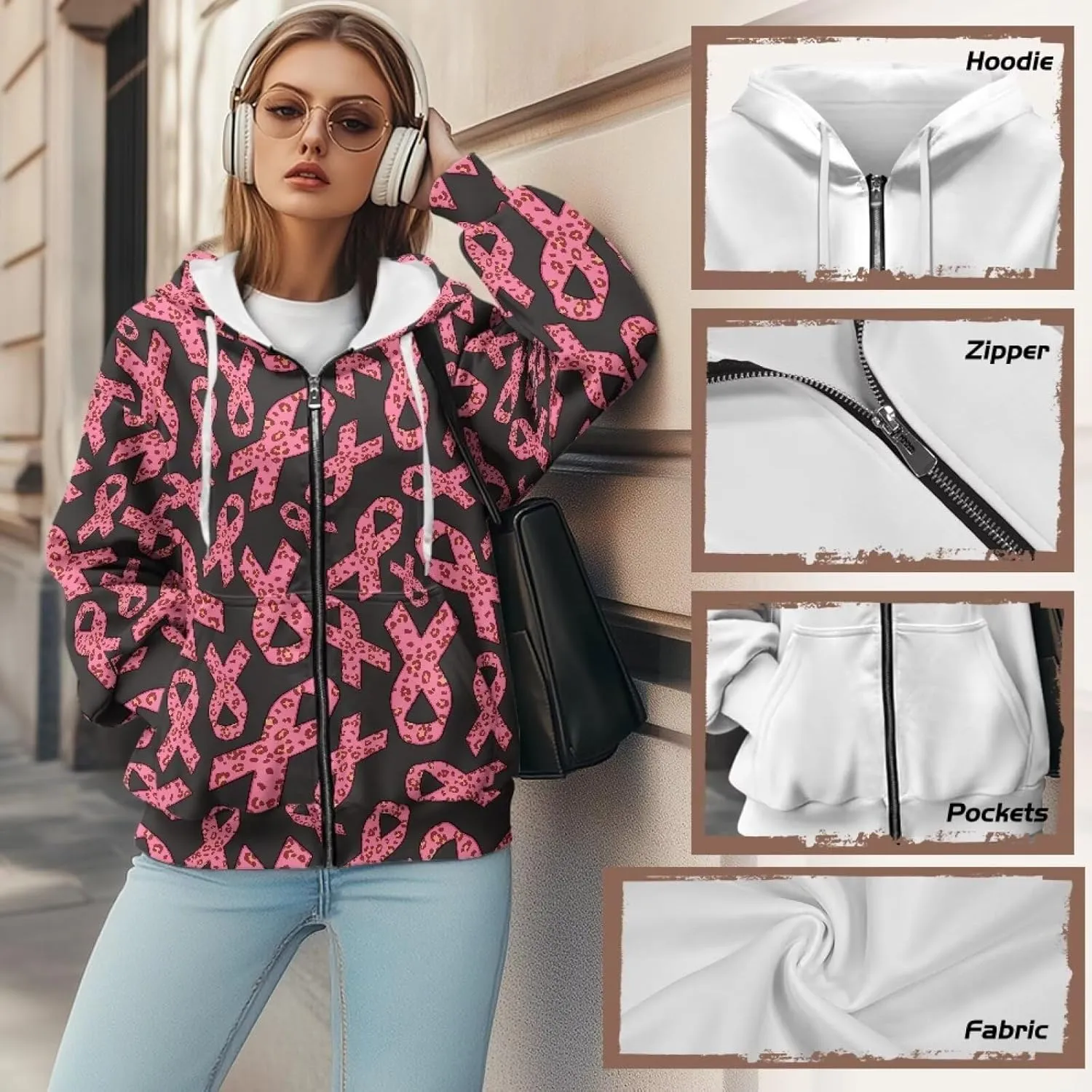Irisjudy Gothic Thorn Rose Womens Oversized Sweatshirts Christmas Dachshund Zip Up Loose Hoodies Sugar Skull Workout Outfits