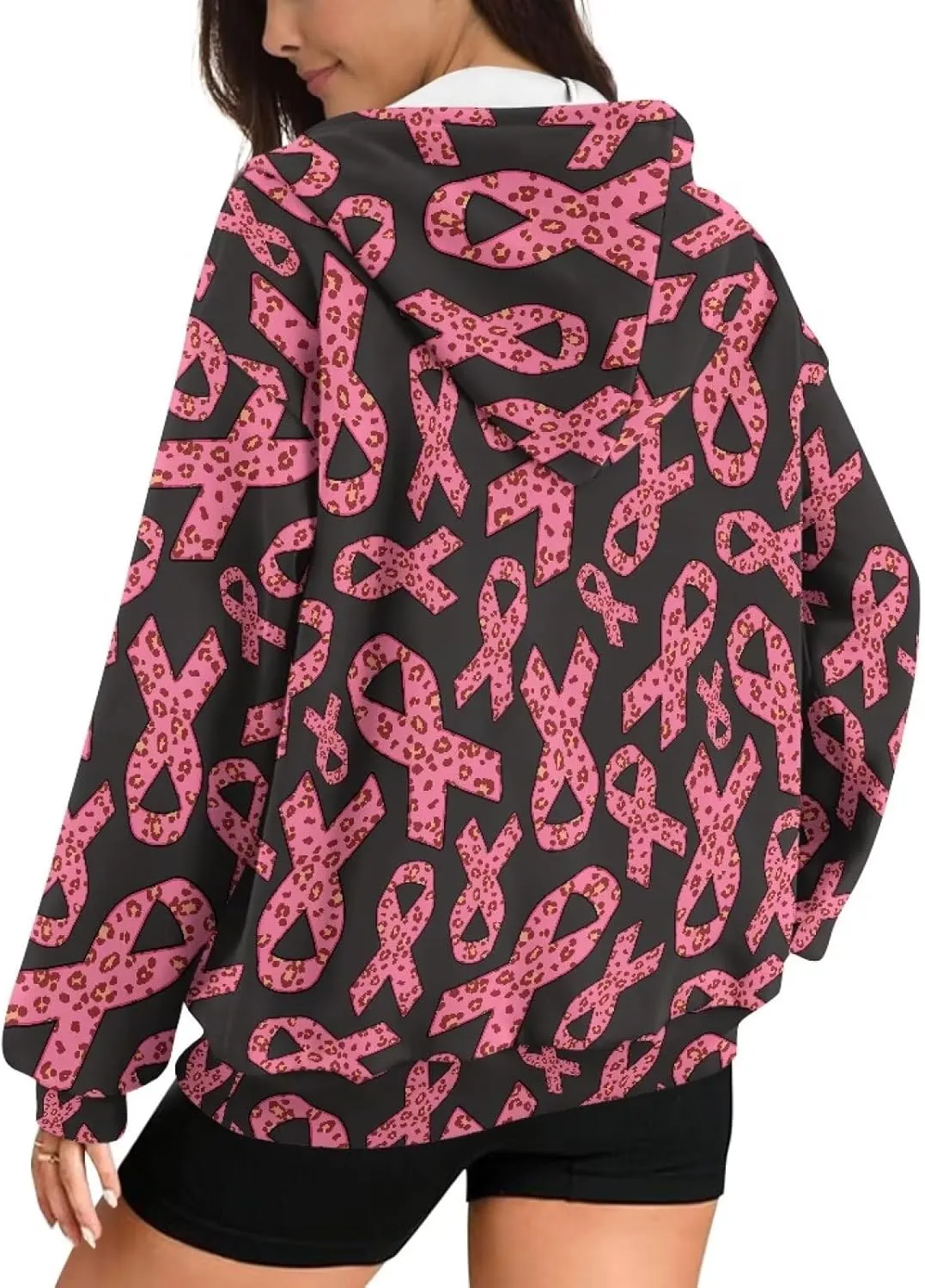 Irisjudy Gothic Thorn Rose Womens Oversized Sweatshirts Christmas Dachshund Zip Up Loose Hoodies Sugar Skull Workout Outfits