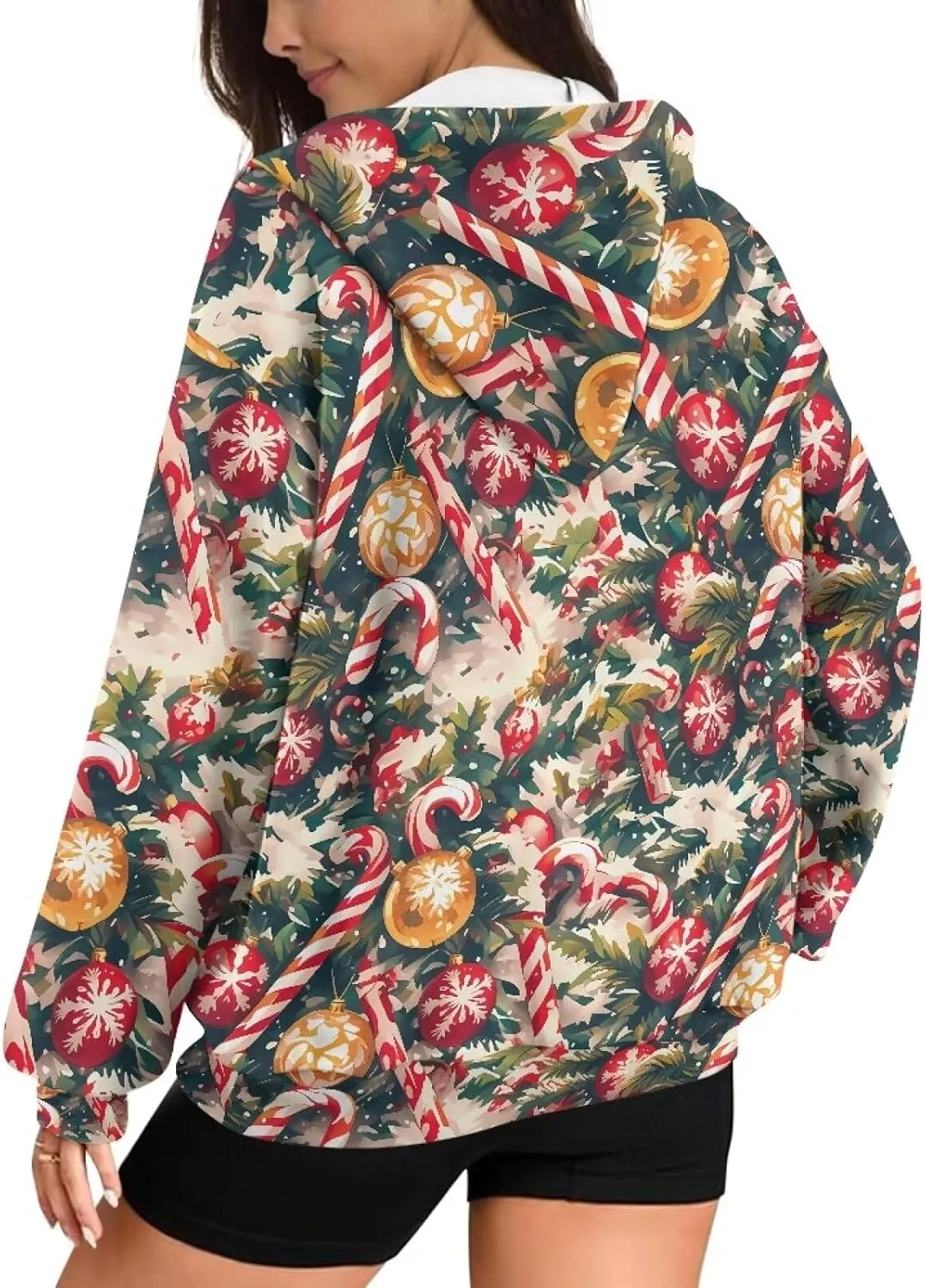 Irisjudy Skull Floral Women Zip Up Hoodie Sweatshirt Rainbow Tie Dye Fall Hooded Jacket Thanksgiving Turkey Oversized Hoodie