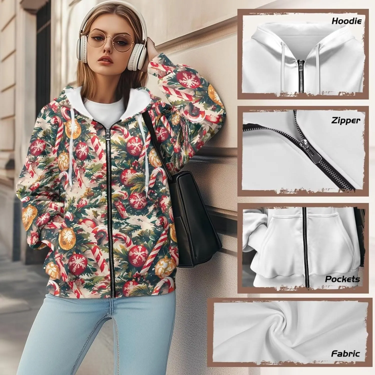 Irisjudy Skull Floral Women Zip Up Hoodie Sweatshirt Rainbow Tie Dye Fall Hooded Jacket Thanksgiving Turkey Oversized Hoodie