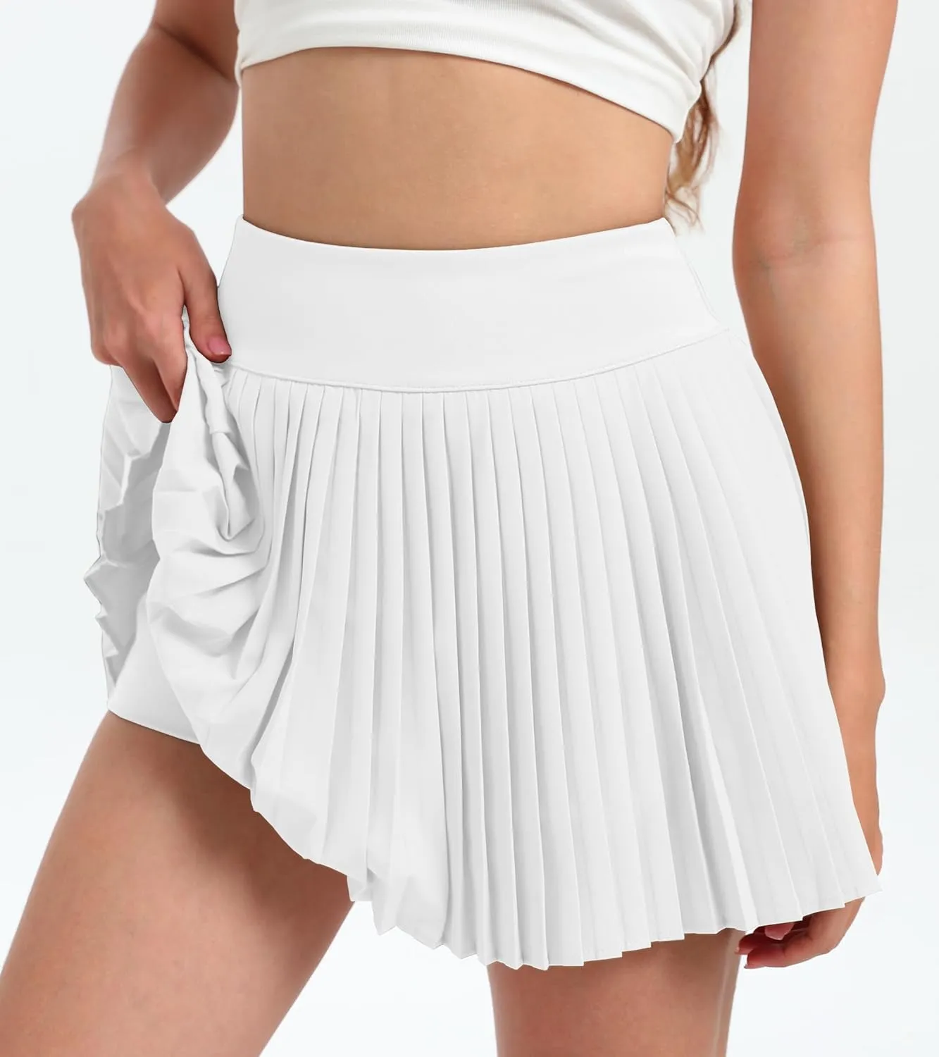 Jhsnjnr Womens Pleated Tennis Skirt Skorts Summer Golf Skirts with Shorts Pockets Workout Pleated Athletic Skort