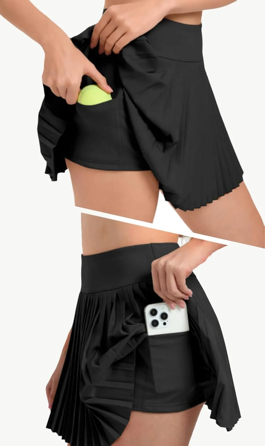 Jhsnjnr Womens Pleated Tennis Skirt Skorts Summer Golf Skirts with Shorts Pockets Workout Pleated Athletic Skort