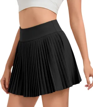 Jhsnjnr Womens Pleated Tennis Skirt Skorts Summer Golf Skirts with Shorts Pockets Workout Pleated Athletic Skort