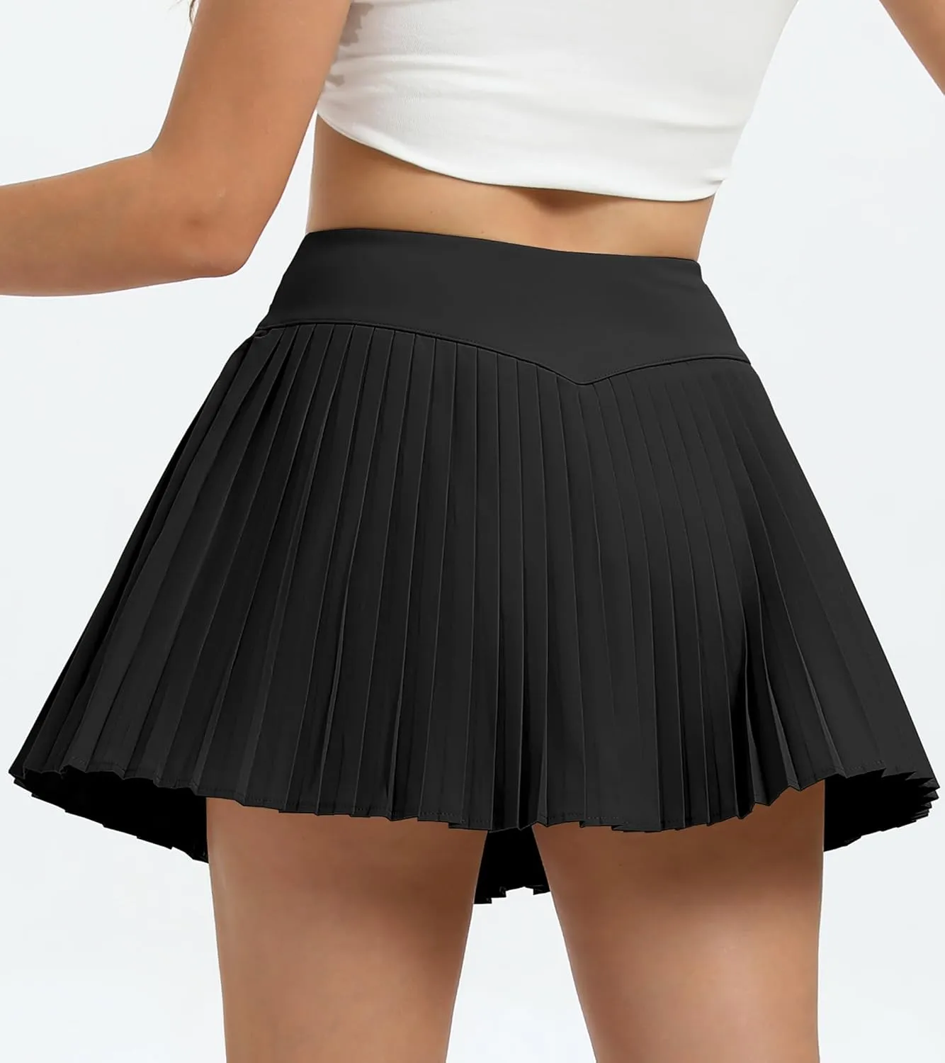 Jhsnjnr Womens Pleated Tennis Skirt Skorts Summer Golf Skirts with Shorts Pockets Workout Pleated Athletic Skort