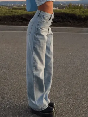 Joskaa Light Blue Wash Straight Boyfriend Jeans