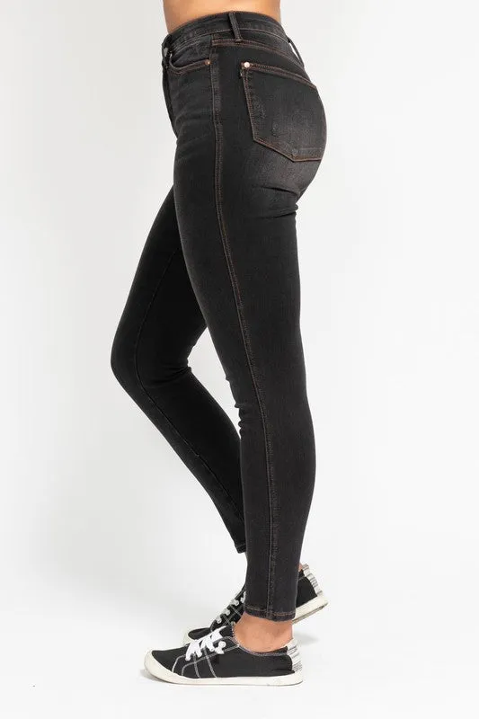 Judy Blue HW Tummy Control Black Wash Skinny