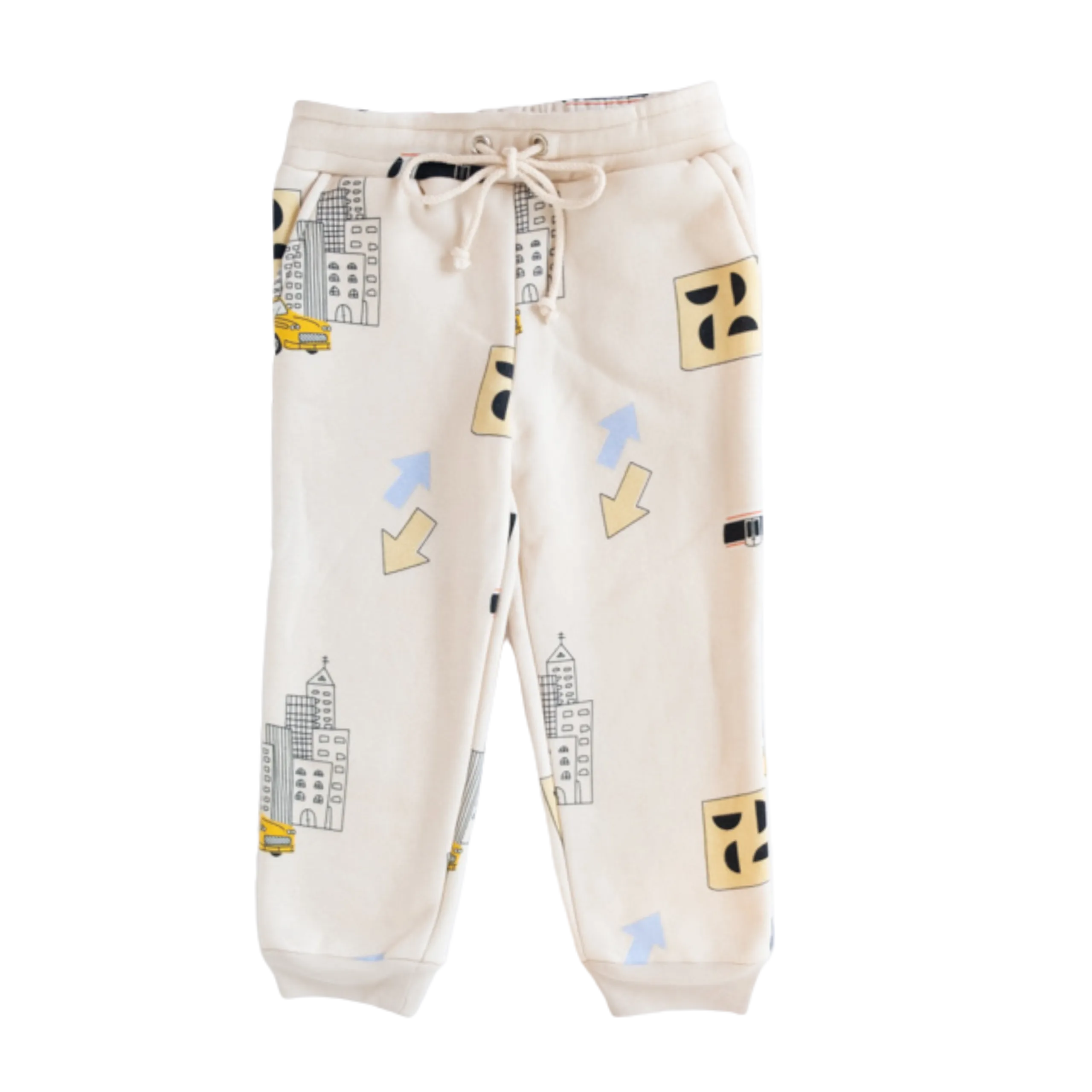 Kids Unisex Printed Sweatpants- Neutral City Print