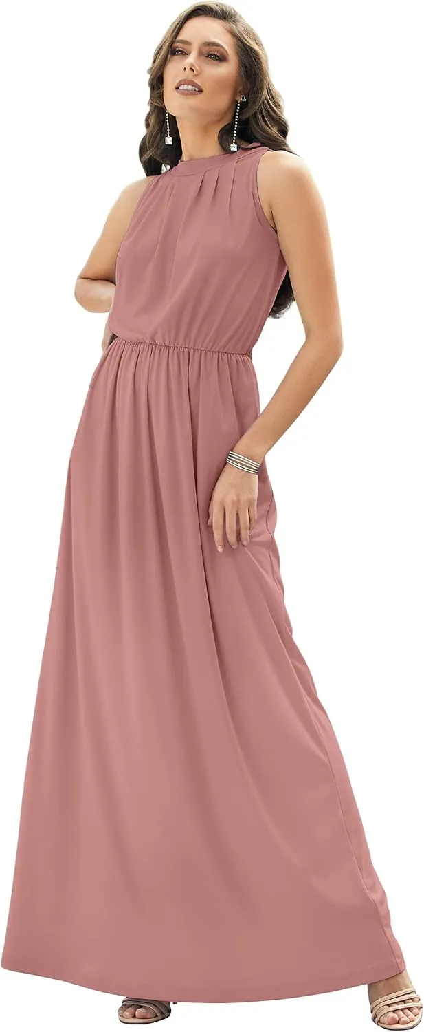 KOH KOH 2025 Sexy Sleeveless Summer Formal Flowy Casual Gown