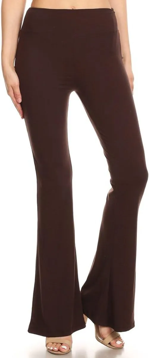Leggings Depot Women's High Waist Flared Casual, Work, Lounge Palazzo Pants-Wide Leg