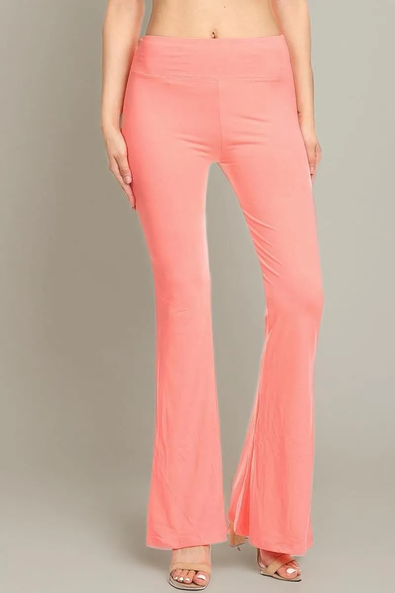 Leggings Depot Women's High Waist Flared Casual, Work, Lounge Palazzo Pants-Wide Leg