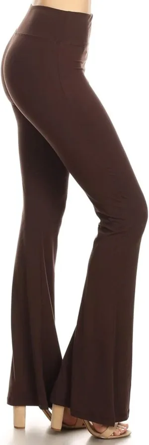 Leggings Depot Women's High Waist Flared Casual, Work, Lounge Palazzo Pants-Wide Leg