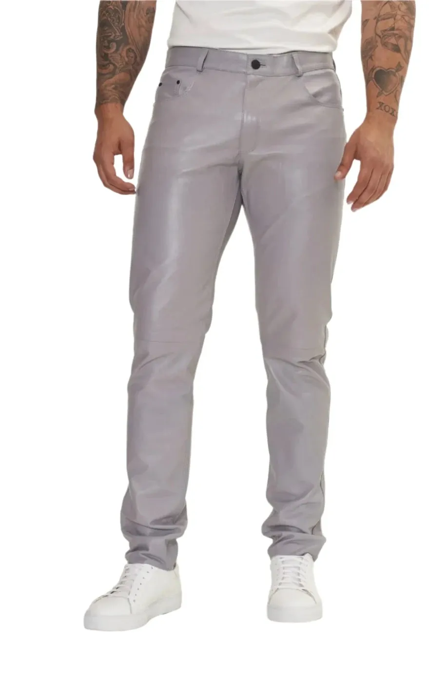 Light Grey Leather Pants