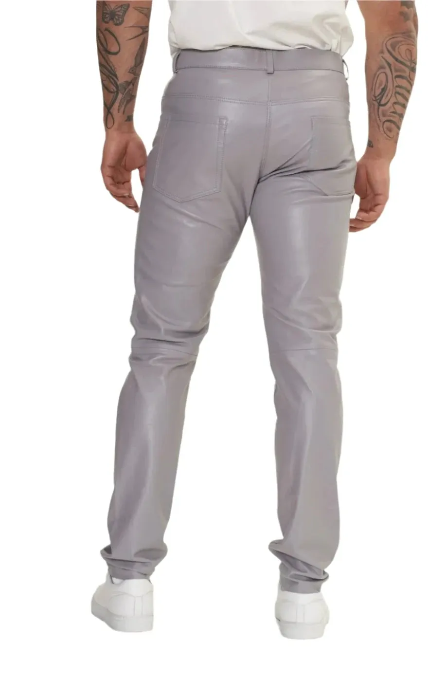 Light Grey Leather Pants