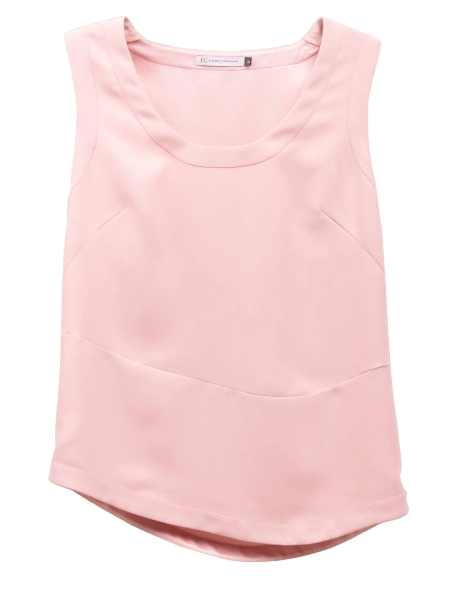 Light pink sleeveless asymmetric blouse