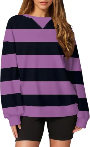 Long Sleeve Shirts For Women Trendy Fall Fashion Tops Round Neck Drop Shoulder Womens Casual Sweatshirt Pullover Tops